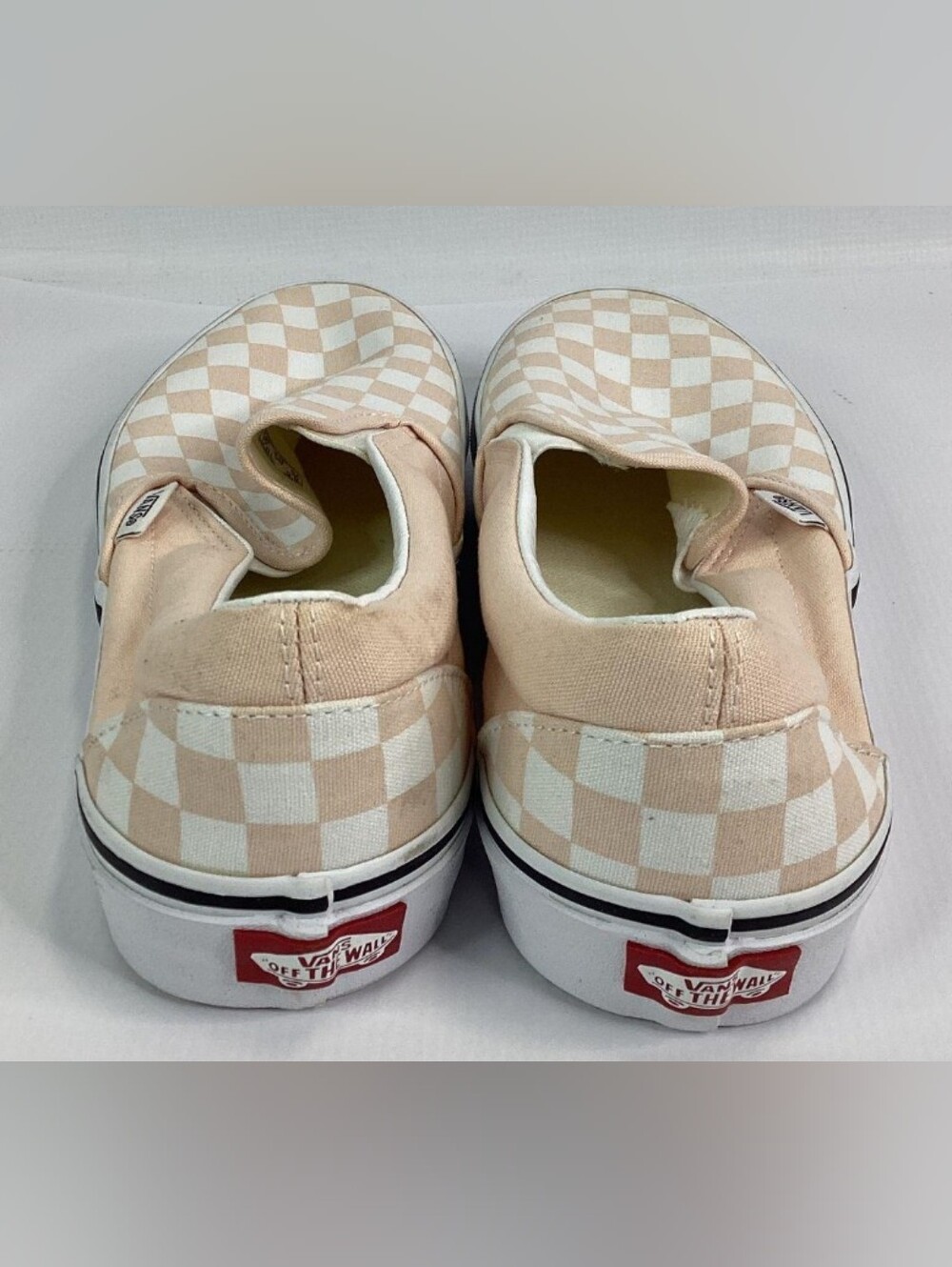 Vans Classic Slip-On  Checkerboard  'Honey Peach' Sneakers Size W10 New - Picture 6 of 9